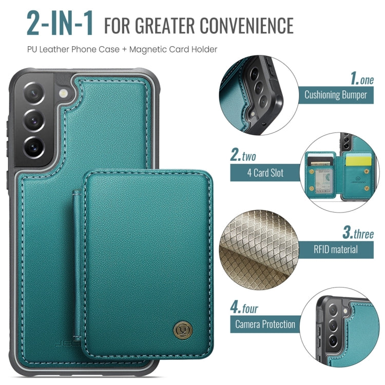 For Samsung Galaxy S21 FE 5G JEEHOOD J05 Business Magnetic Style RFID Leather Phone Case