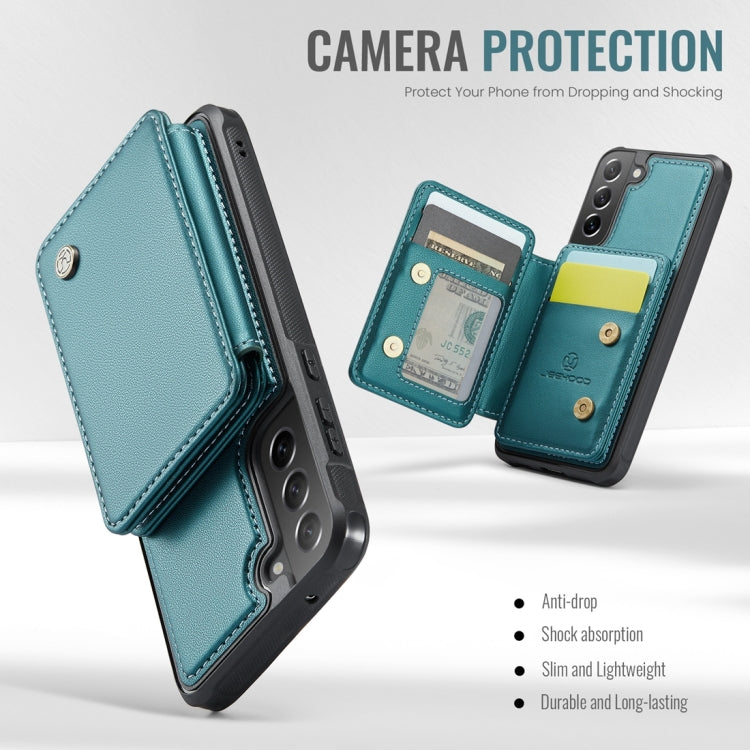For Samsung Galaxy S21 FE 5G JEEHOOD J05 Business Magnetic Style RFID Leather Phone Case