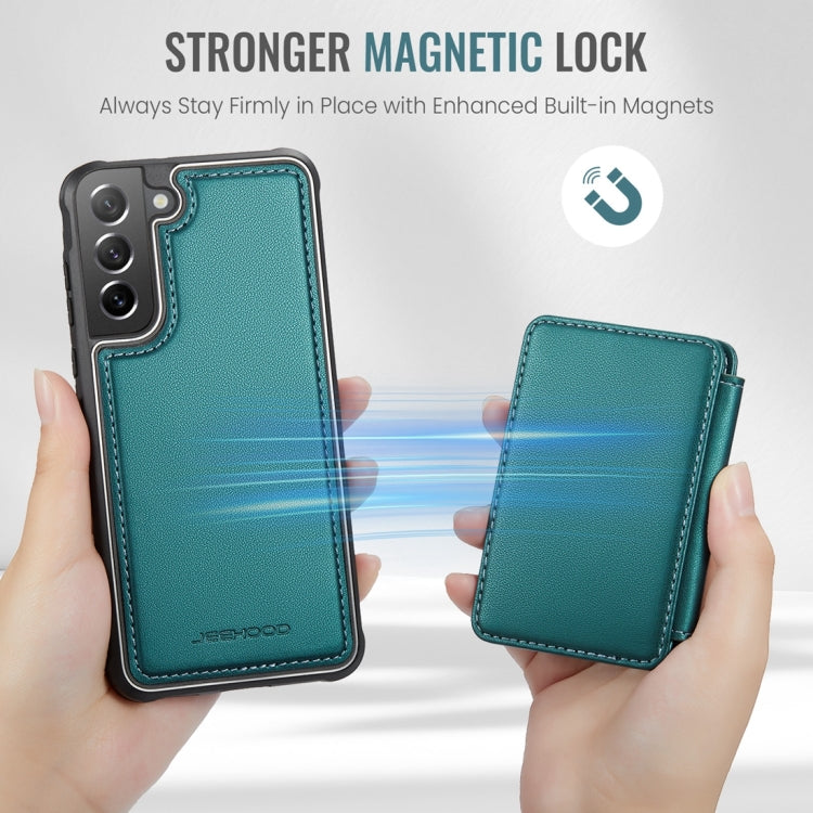 For Samsung Galaxy S21 FE 5G JEEHOOD J05 Business Magnetic Style RFID Leather Phone Case