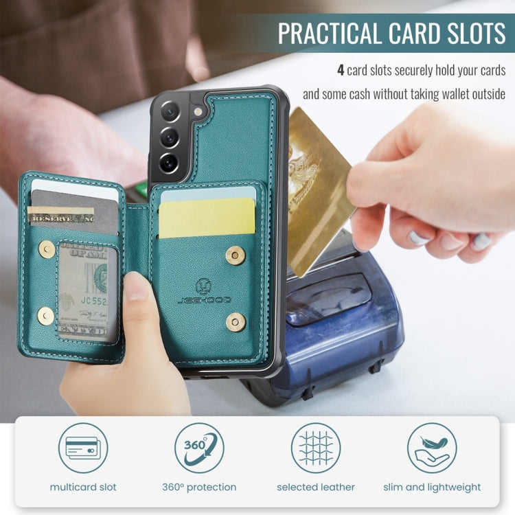 For Samsung Galaxy S21 FE 5G JEEHOOD J05 Business Magnetic Style RFID Leather Phone Case