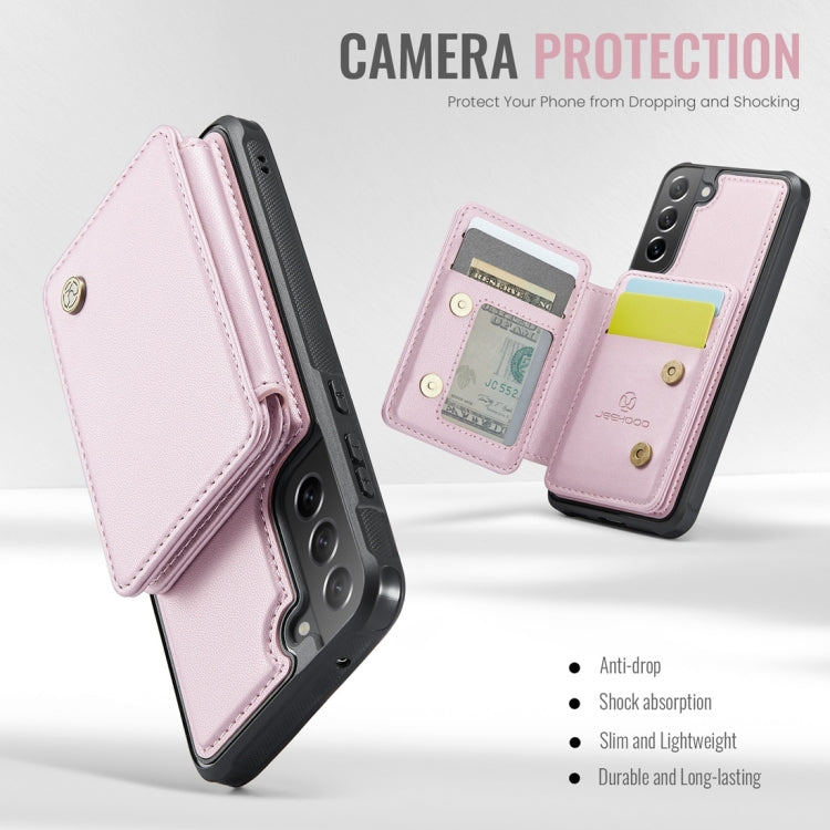 For Samsung Galaxy S21 FE 5G JEEHOOD J05 Business Magnetic Style RFID Leather Phone Case