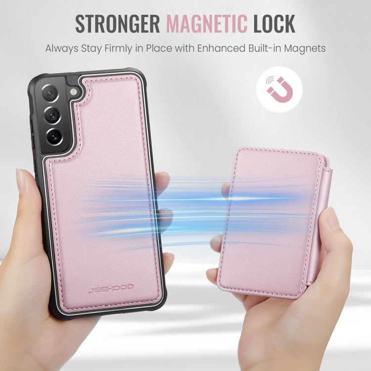 For Samsung Galaxy S21 FE 5G JEEHOOD J05 Business Magnetic Style RFID Leather Phone Case