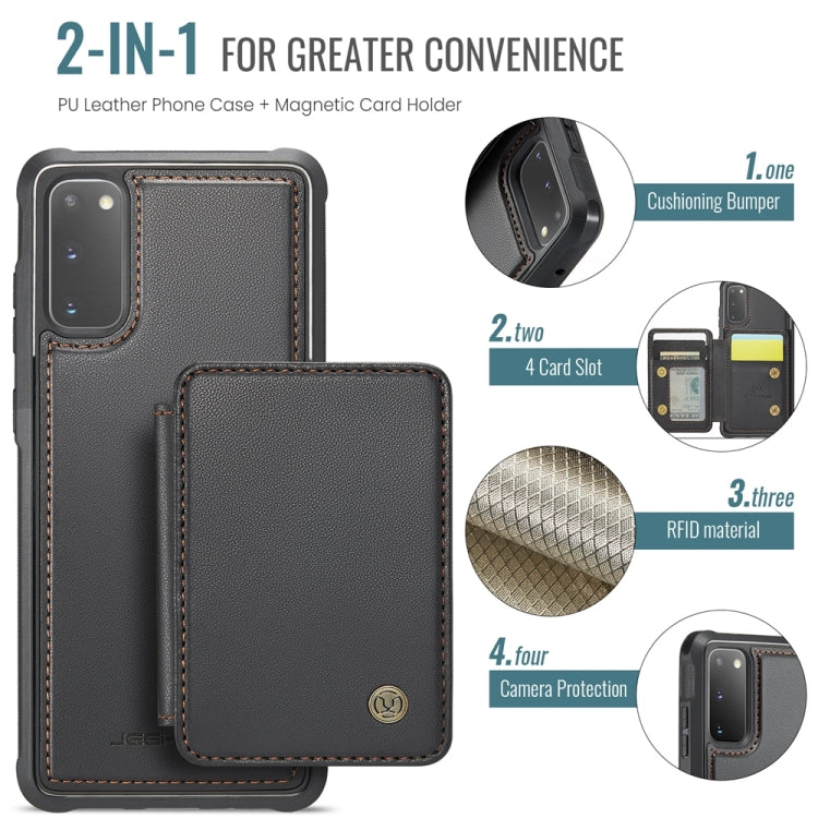 For Samsung Galaxy S20 5G JEEHOOD J05 Business Magnetic Style RFID Leather Phone Case