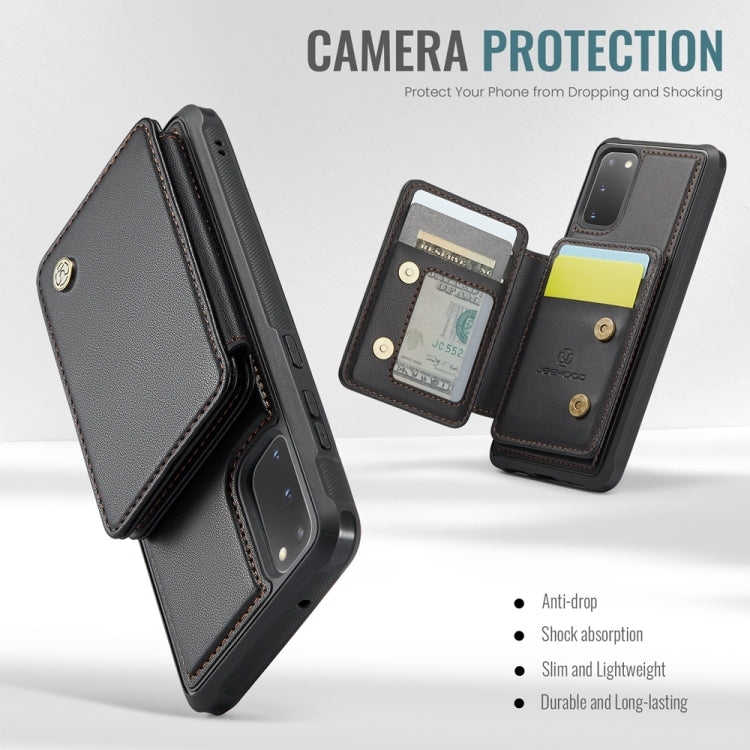 For Samsung Galaxy S20 5G JEEHOOD J05 Business Magnetic Style RFID Leather Phone Case