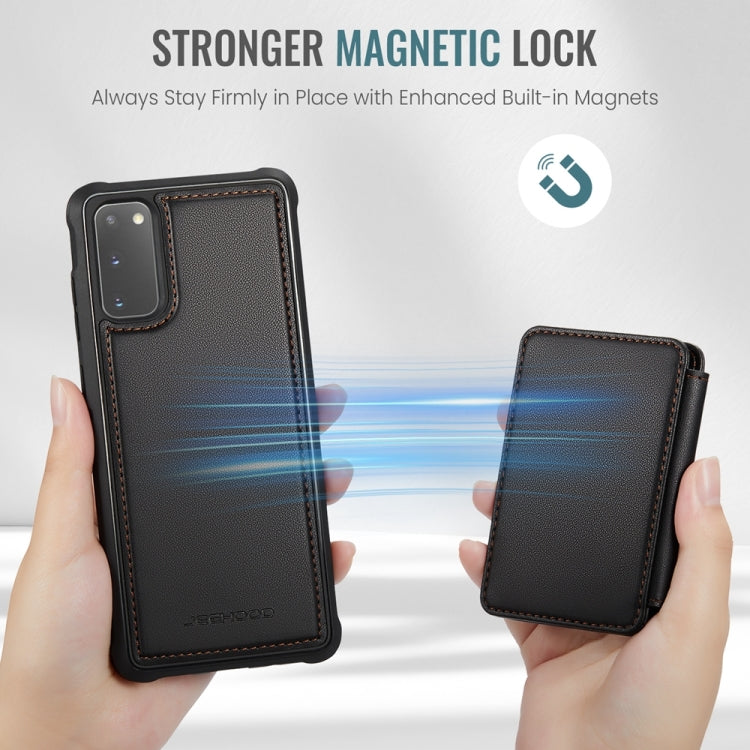 For Samsung Galaxy S20 5G JEEHOOD J05 Business Magnetic Style RFID Leather Phone Case