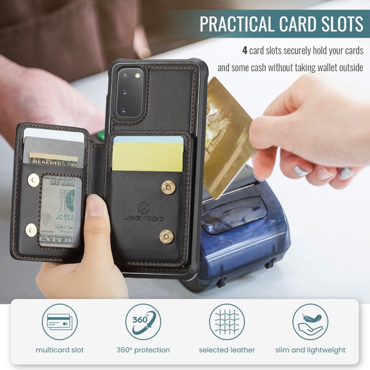 For Samsung Galaxy S20 5G JEEHOOD J05 Business Magnetic Style RFID Leather Phone Case