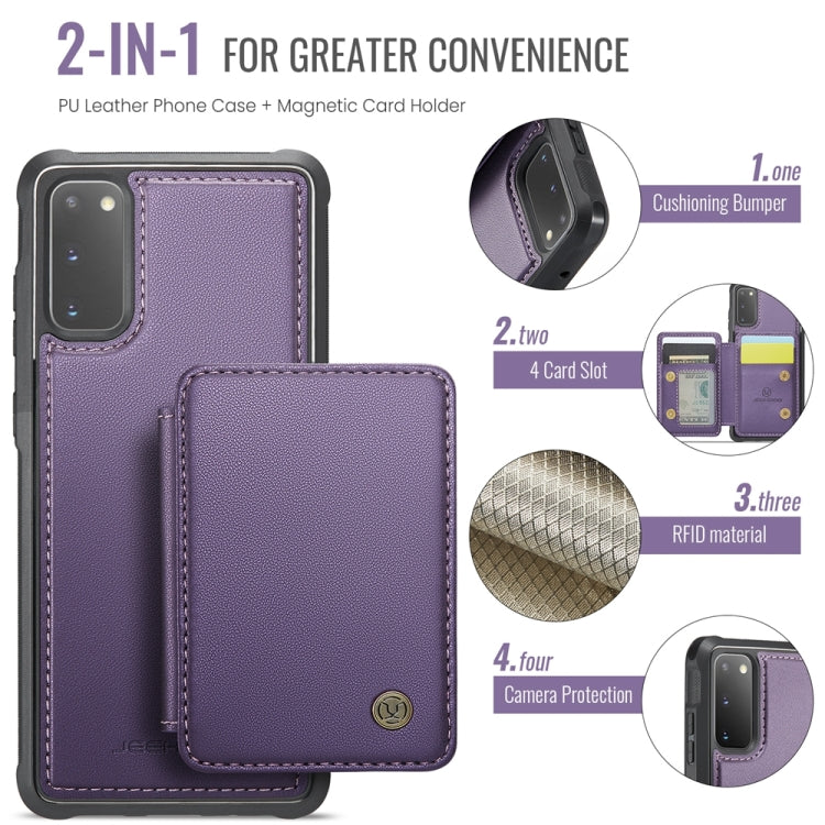 For Samsung Galaxy S20 5G JEEHOOD J05 Business Magnetic Style RFID Leather Phone Case