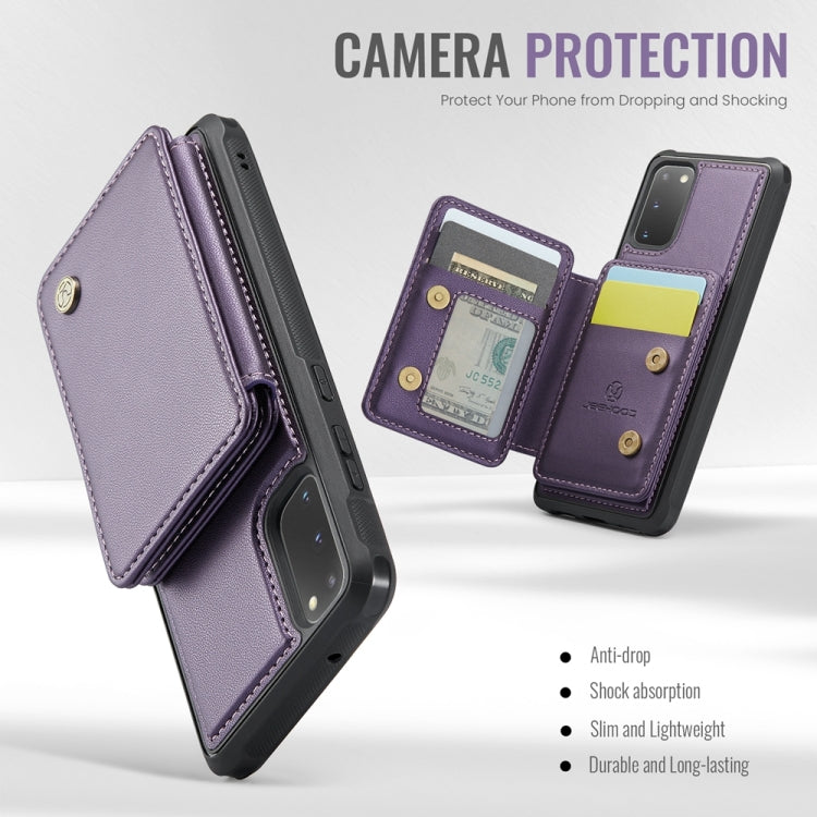 For Samsung Galaxy S20 5G JEEHOOD J05 Business Magnetic Style RFID Leather Phone Case
