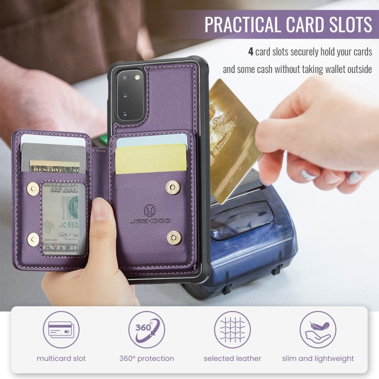 For Samsung Galaxy S20 5G JEEHOOD J05 Business Magnetic Style RFID Leather Phone Case