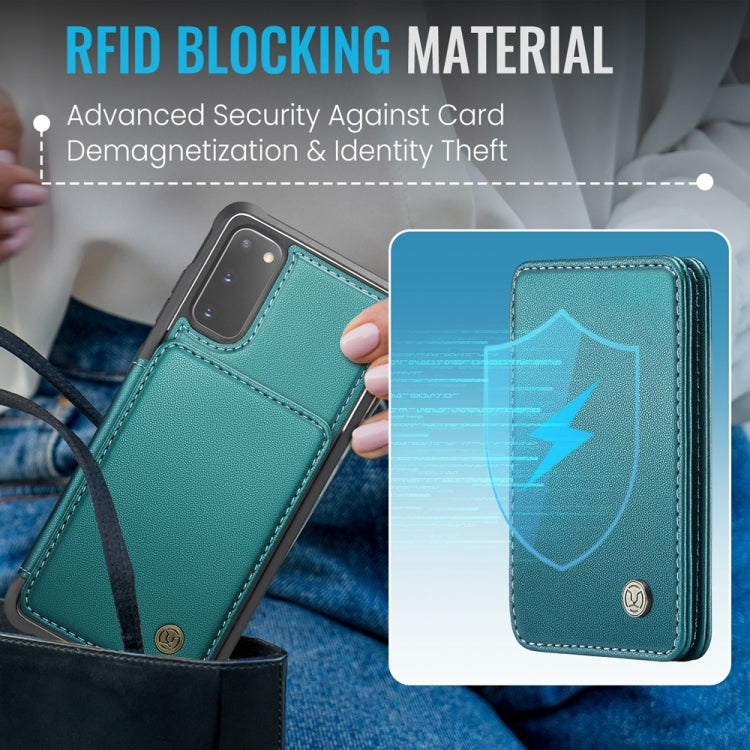 For Samsung Galaxy S20 5G JEEHOOD J05 Business Magnetic Style RFID Leather Phone Case