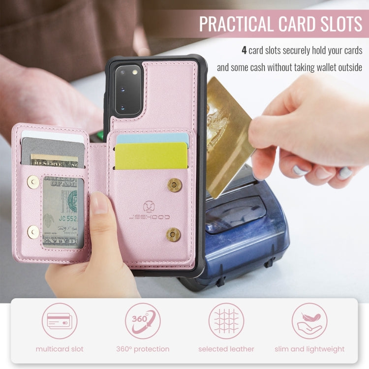 For Samsung Galaxy S20 5G JEEHOOD J05 Business Magnetic Style RFID Leather Phone Case
