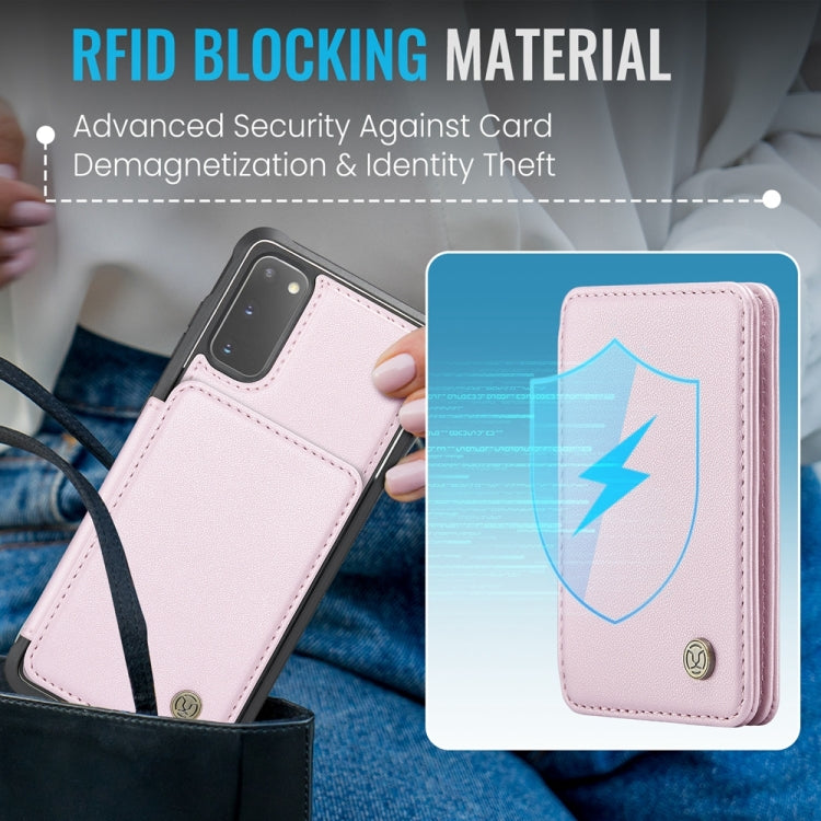 For Samsung Galaxy S20 5G JEEHOOD J05 Business Magnetic Style RFID Leather Phone Case