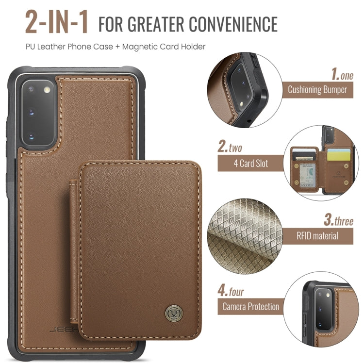 For Samsung Galaxy S20 5G JEEHOOD J05 Business Magnetic Style RFID Leather Phone Case