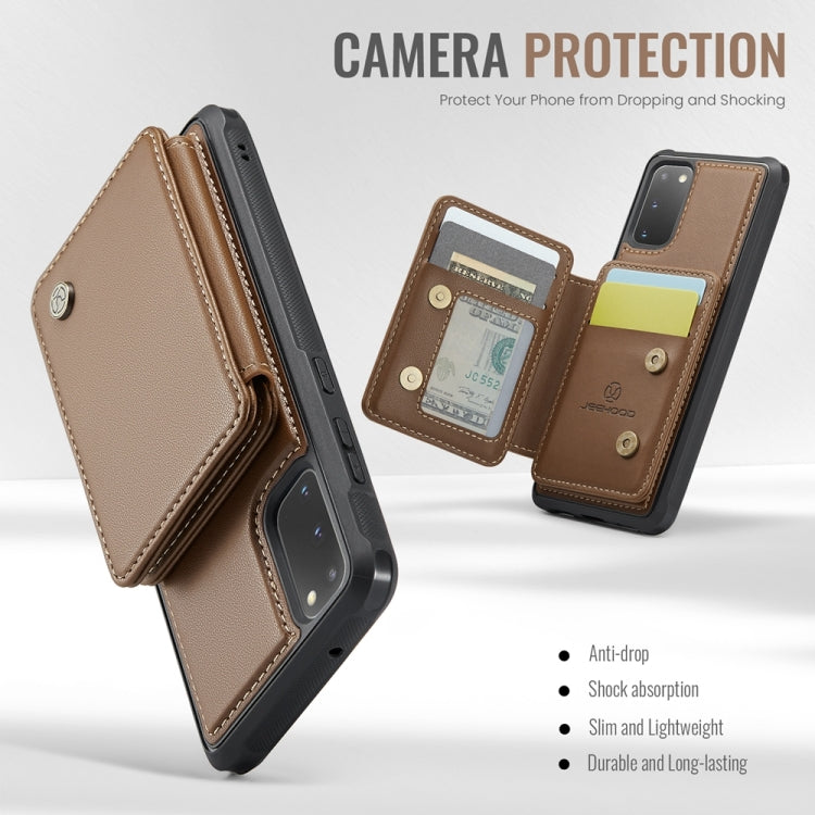 For Samsung Galaxy S20 5G JEEHOOD J05 Business Magnetic Style RFID Leather Phone Case