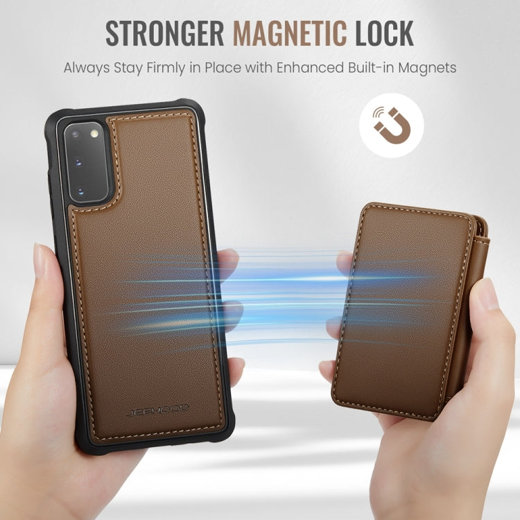 For Samsung Galaxy S20 5G JEEHOOD J05 Business Magnetic Style RFID Leather Phone Case