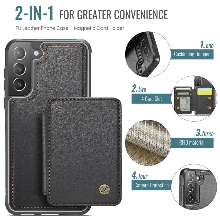 For Samsung Galaxy S21+ 5G JEEHOOD J05 Business Magnetic Style RFID Leather Phone Case