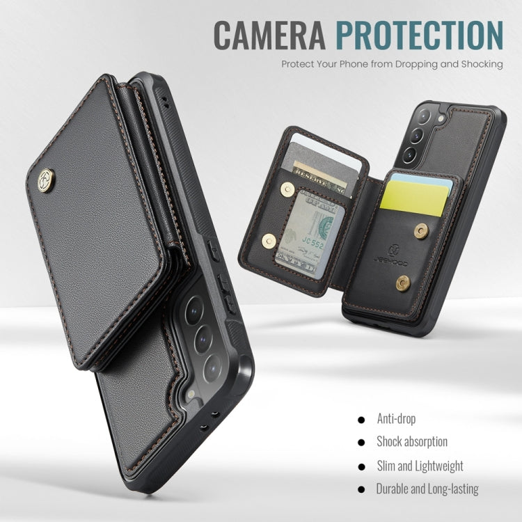 For Samsung Galaxy S21+ 5G JEEHOOD J05 Business Magnetic Style RFID Leather Phone Case