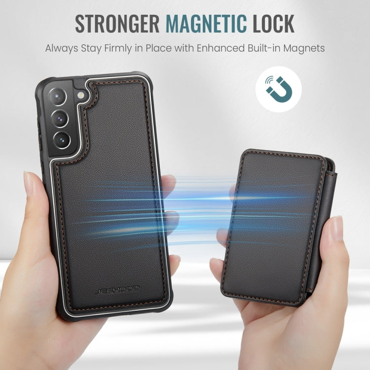 For Samsung Galaxy S21+ 5G JEEHOOD J05 Business Magnetic Style RFID Leather Phone Case
