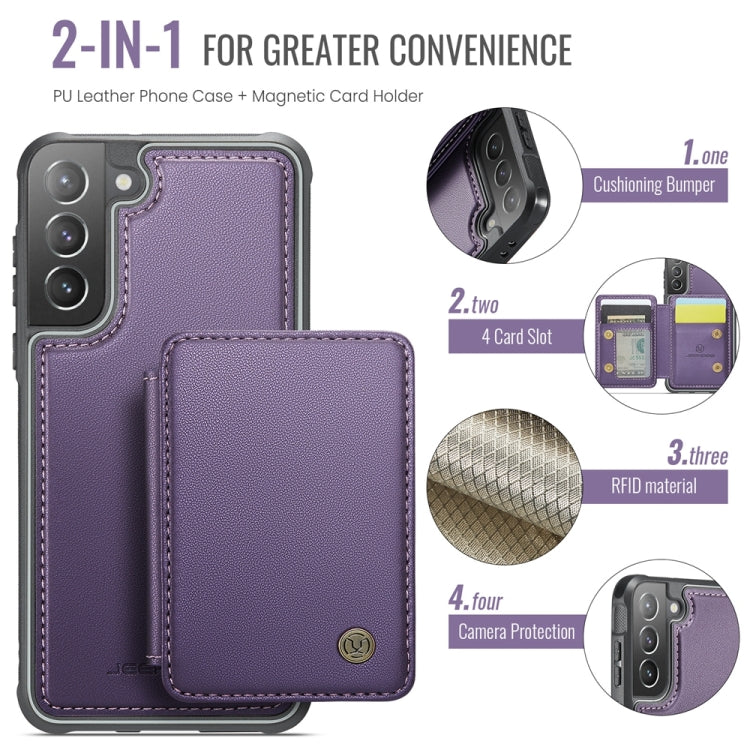 For Samsung Galaxy S21+ 5G JEEHOOD J05 Business Magnetic Style RFID Leather Phone Case