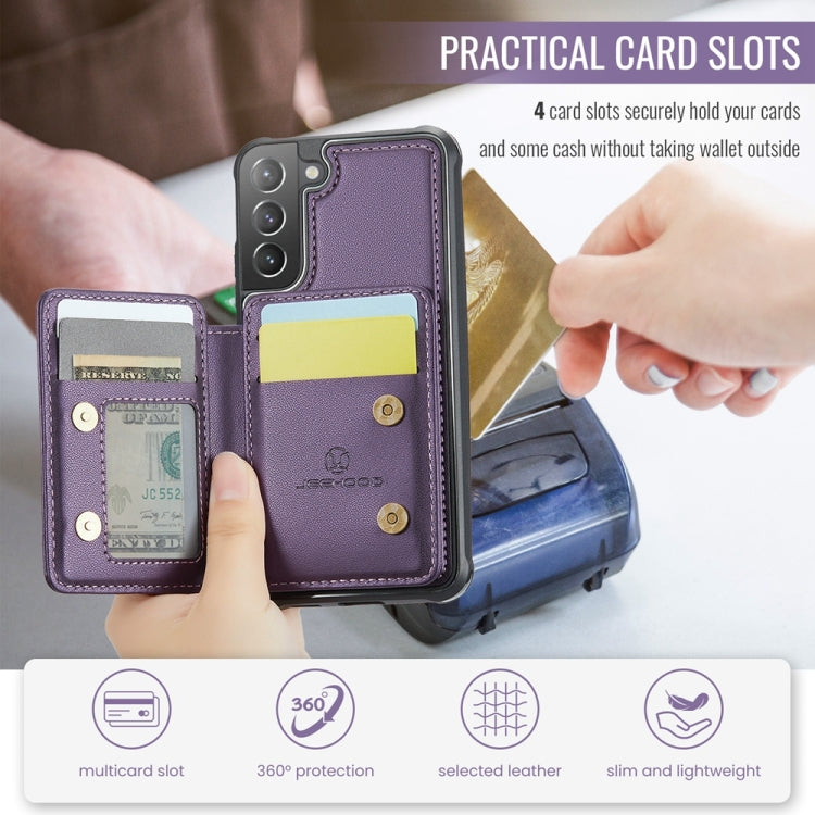 For Samsung Galaxy S21+ 5G JEEHOOD J05 Business Magnetic Style RFID Leather Phone Case