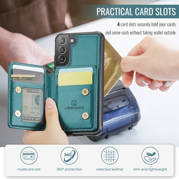 For Samsung Galaxy S21+ 5G JEEHOOD J05 Business Magnetic Style RFID Leather Phone Case