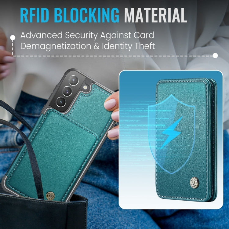 For Samsung Galaxy S21+ 5G JEEHOOD J05 Business Magnetic Style RFID Leather Phone Case