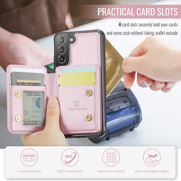 For Samsung Galaxy S21+ 5G JEEHOOD J05 Business Magnetic Style RFID Leather Phone Case