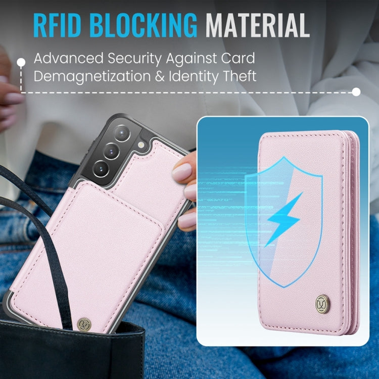 For Samsung Galaxy S21+ 5G JEEHOOD J05 Business Magnetic Style RFID Leather Phone Case