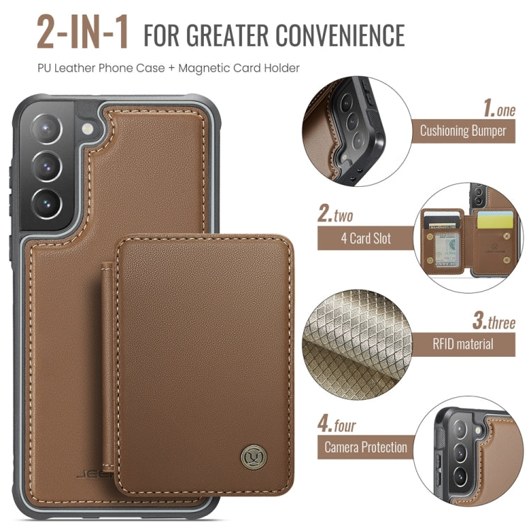 For Samsung Galaxy S21+ 5G JEEHOOD J05 Business Magnetic Style RFID Leather Phone Case