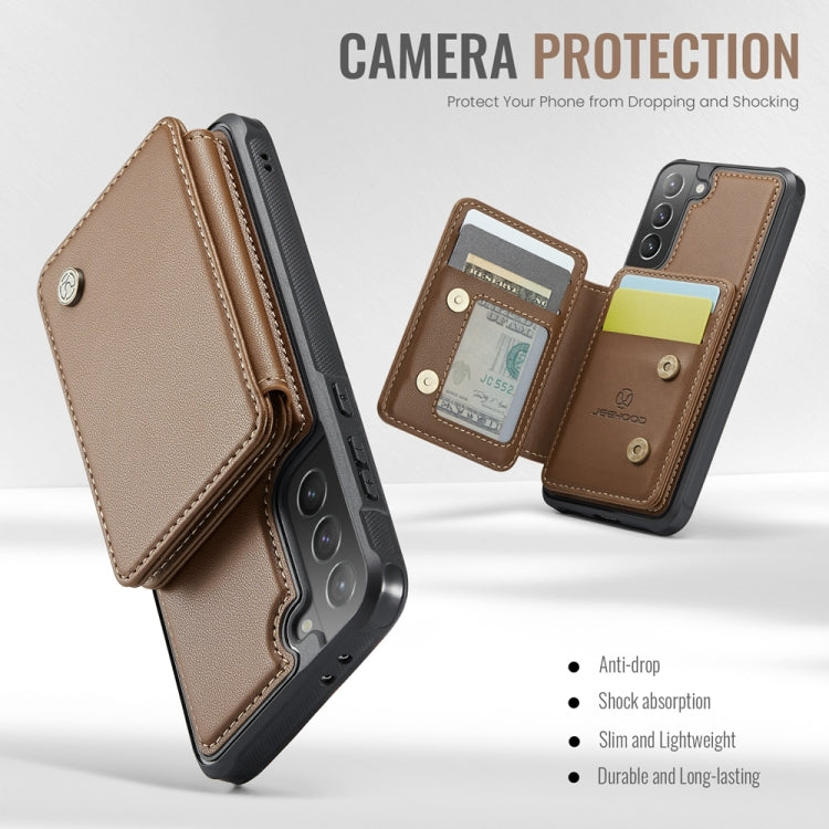For Samsung Galaxy S21+ 5G JEEHOOD J05 Business Magnetic Style RFID Leather Phone Case