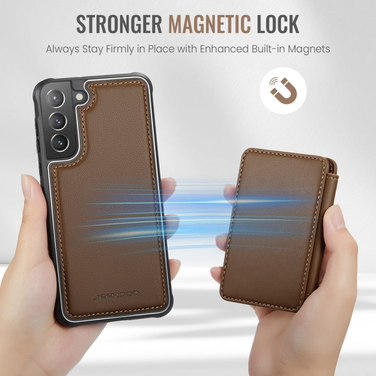 For Samsung Galaxy S21+ 5G JEEHOOD J05 Business Magnetic Style RFID Leather Phone Case