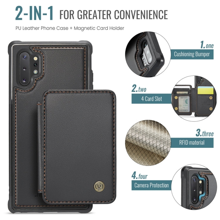 For Samsung Galaxy Note10+ 5G JEEHOOD J05 Business Magnetic Style RFID Leather Phone Case