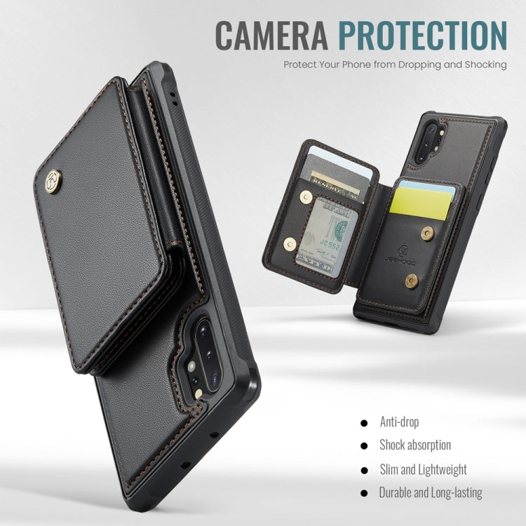 For Samsung Galaxy Note10+ 5G JEEHOOD J05 Business Magnetic Style RFID Leather Phone Case