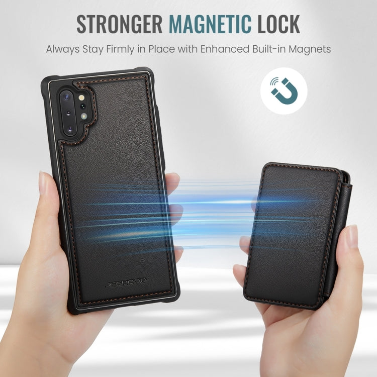 For Samsung Galaxy Note10+ 5G JEEHOOD J05 Business Magnetic Style RFID Leather Phone Case
