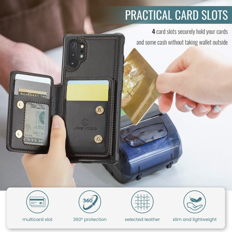 For Samsung Galaxy Note10+ 5G JEEHOOD J05 Business Magnetic Style RFID Leather Phone Case