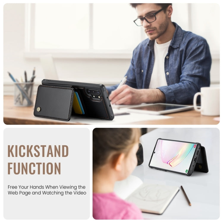 For Samsung Galaxy Note10+ 5G JEEHOOD J05 Business Magnetic Style RFID Leather Phone Case