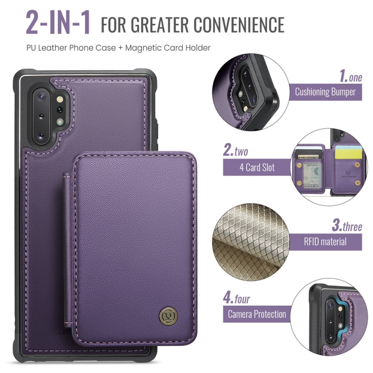 For Samsung Galaxy Note10+ 5G JEEHOOD J05 Business Magnetic Style RFID Leather Phone Case