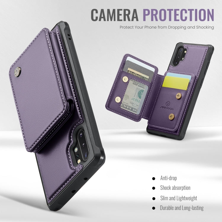 For Samsung Galaxy Note10+ 5G JEEHOOD J05 Business Magnetic Style RFID Leather Phone Case