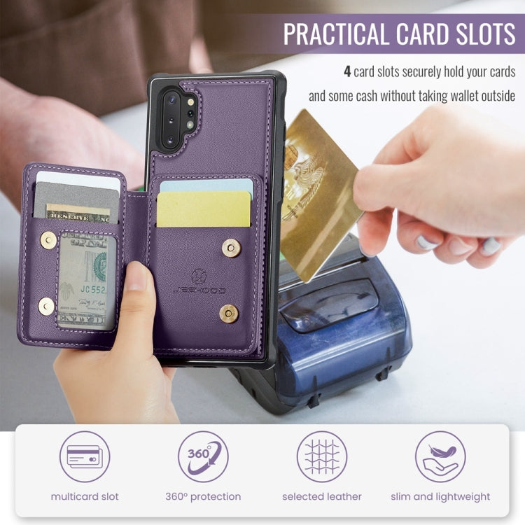 For Samsung Galaxy Note10+ 5G JEEHOOD J05 Business Magnetic Style RFID Leather Phone Case