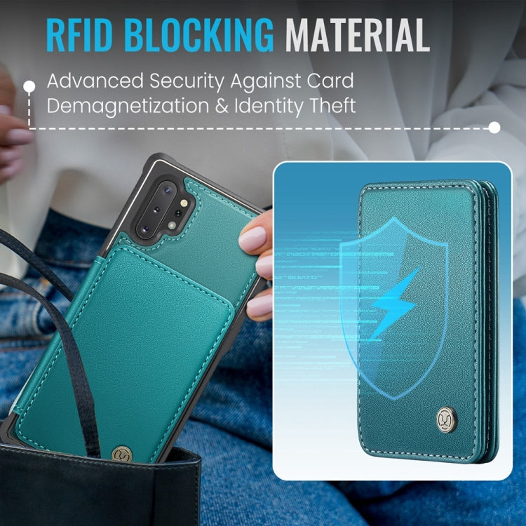 For Samsung Galaxy Note10+ 5G JEEHOOD J05 Business Magnetic Style RFID Leather Phone Case