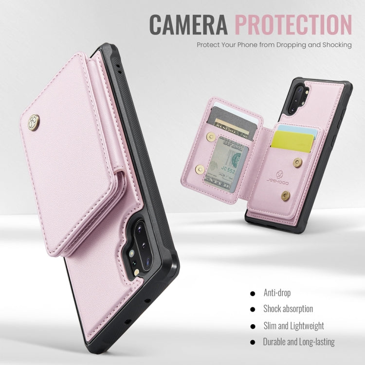 For Samsung Galaxy Note10+ 5G JEEHOOD J05 Business Magnetic Style RFID Leather Phone Case