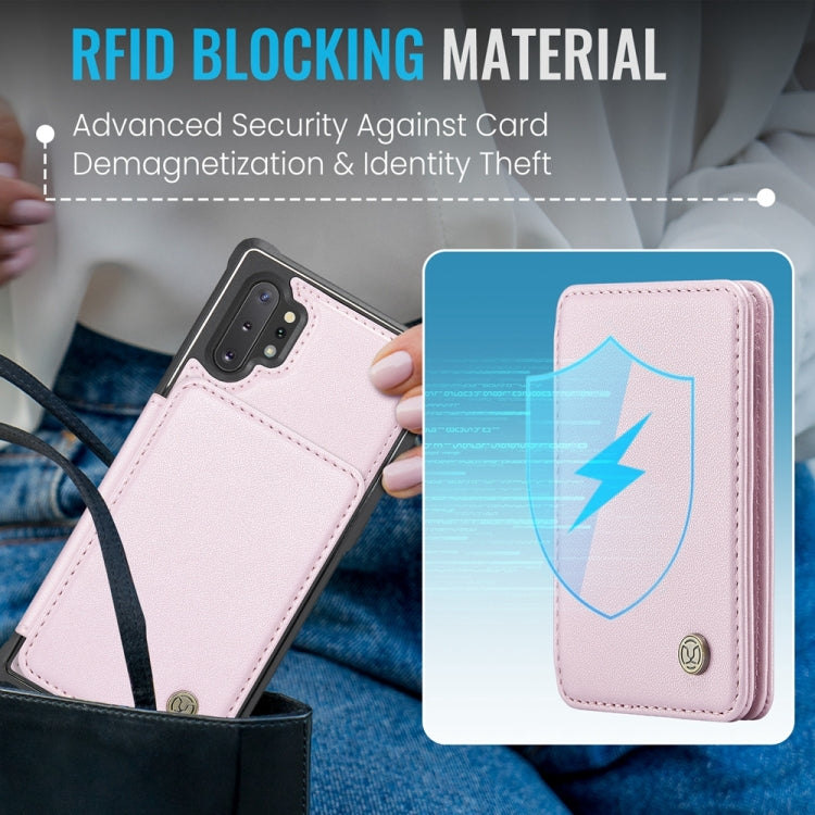 For Samsung Galaxy Note10+ 5G JEEHOOD J05 Business Magnetic Style RFID Leather Phone Case