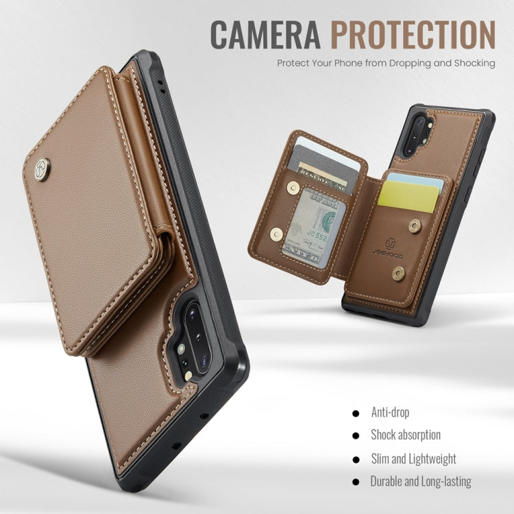 For Samsung Galaxy Note10+ 5G JEEHOOD J05 Business Magnetic Style RFID Leather Phone Case