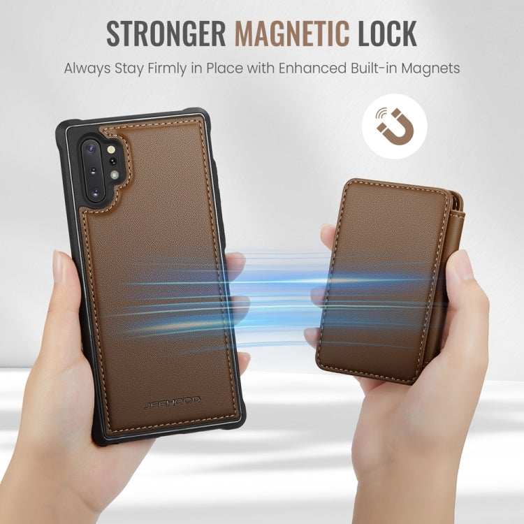 For Samsung Galaxy Note10+ 5G JEEHOOD J05 Business Magnetic Style RFID Leather Phone Case
