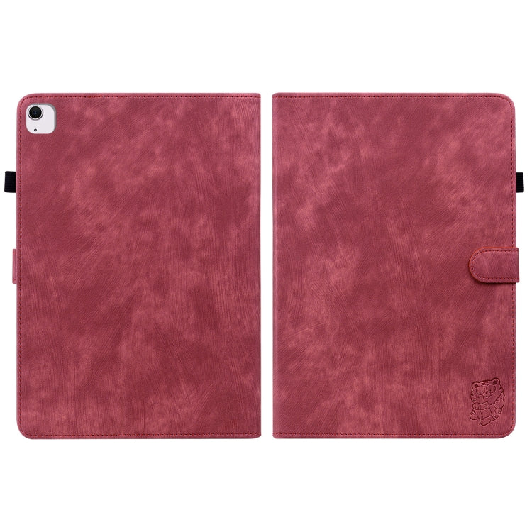 For iPad Air 13 2026 / 2025 / 2024 Embossed Tiger Pattern Leather Tablet Case