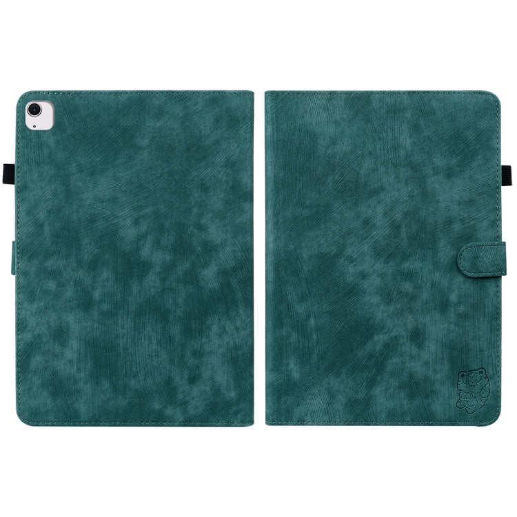 For iPad Air 13 2026 / 2025 / 2024 Embossed Tiger Pattern Leather Tablet Case