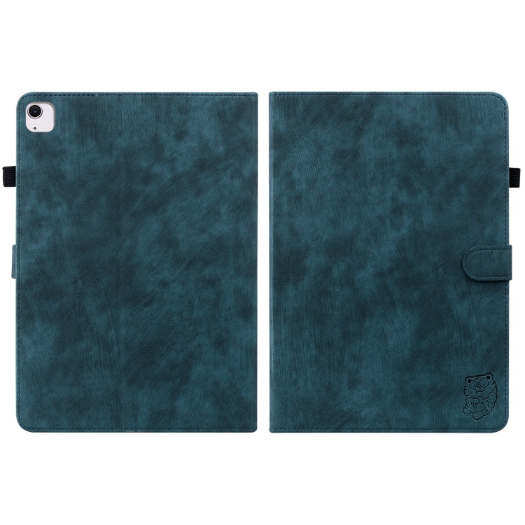 For iPad Air 13 2026 / 2025 / 2024 Embossed Tiger Pattern Leather Tablet Case