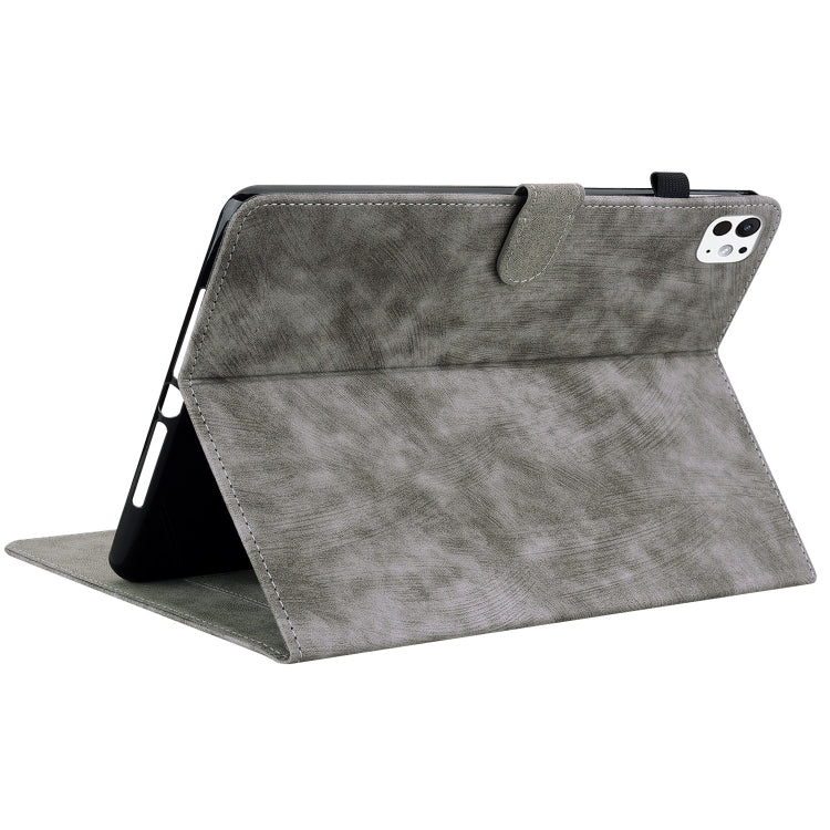 For iPad Pro 11 2025 / 2024 Embossed Tiger Pattern Leather Tablet Case
