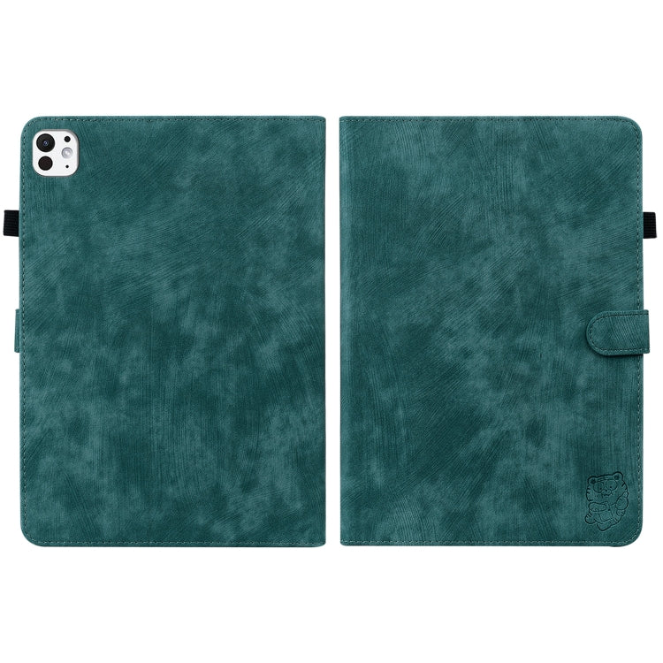 For iPad Pro 11 2025 / 2024 Embossed Tiger Pattern Leather Tablet Case