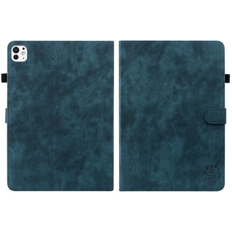 For iPad Pro 11 2025 / 2024 Embossed Tiger Pattern Leather Tablet Case